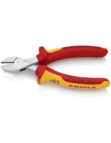 X-Cut Alicate de corte diagonal compacto gran efecto palanca aislados con fundas multicomponentes, según norma VDE cromado 160