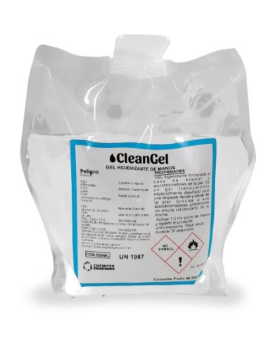 Bolsa de gel hidroalcohólico higienizante de manos para dosificador de pared CleanGel