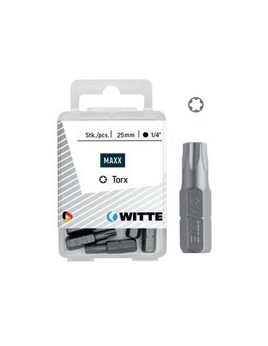 Puntas Torx de 25 mm en cajita de plástico