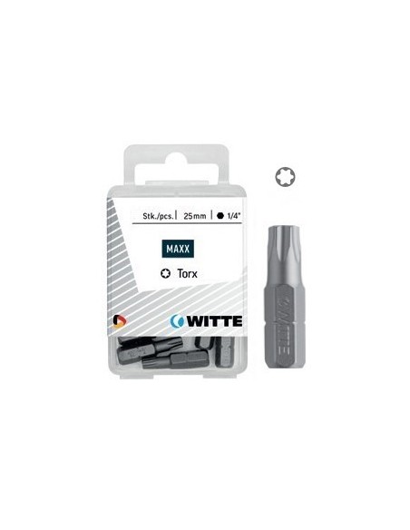 Puntas Torx de 25 mm en cajita de plástico