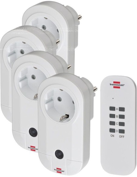 Set de 4 enchufes radio-control remoto Comfort-Line 4x IP20