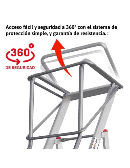 SMT | Escalera de almacén con plataforma y ruedas