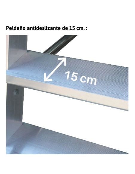 SMT | Escalera de almacén con plataforma y ruedas