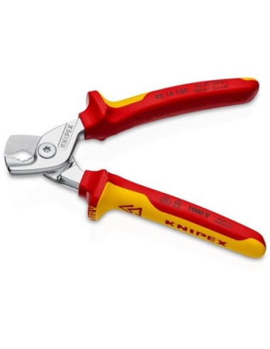 StepCut Tijeras cortacables aislados con fundas multicomponentes, según norma VDE cromado 160 mm KNIPEX 95 16 160