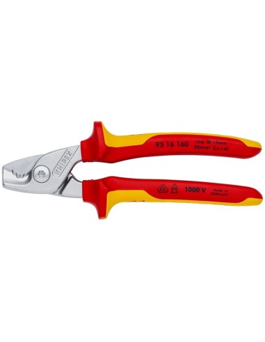 StepCut Tijeras cortacables aislados con fundas multicomponentes, según norma VDE cromado 160 mm KNIPEX 95 16 160
