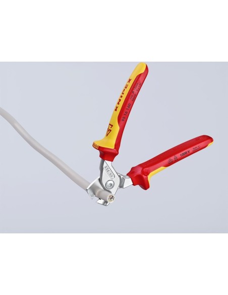 StepCut Tijeras cortacables aislados con fundas multicomponentes, según norma VDE cromado 160 mm KNIPEX 95 16 160