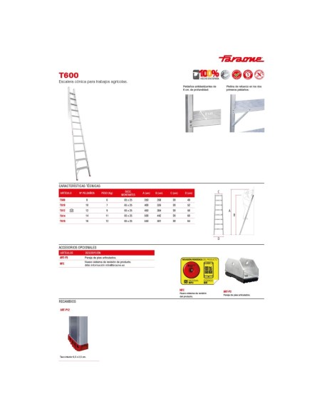 T600 | Escalera cónica para trabajos agrícolas
