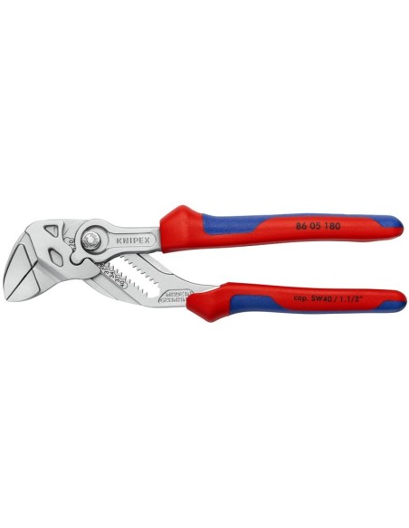 Tenaza llave alicate y llave en una sola herramienta con fundas multicomponentes cromado 180 mm (cartulina autoservicio/blíster