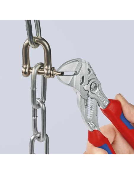 Tenaza llave alicate y llave en una sola herramienta con fundas multicomponentes cromado 180 mm (cartulina autoservicio/blíster