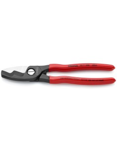 Tijeras cortacables con filo de corte doble recubiertos de plástico bruñido 200 mm (cartulina autoservicio/blíster) KNIPEX 95 1