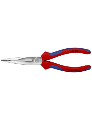 Alicate de montaje (alicate de boca cigüeña) con fundas multicomponentes cromado 200 mm (cartulina autoservicio/blíster) KNIPEX