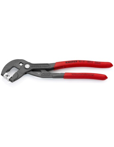 Alicate para abrazaderas Click recubiertos de plástico antideslizante gris atramentado 180 mm KNIPEX 85 51 180 C