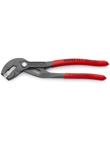 Alicate para abrazaderas recubiertos de plástico antideslizante gris atramentado 180 mm KNIPEX 85 51 180 A