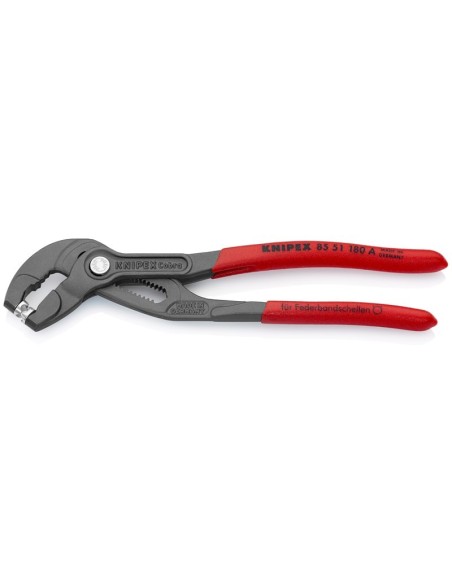 Alicate para abrazaderas recubiertos de plástico antideslizante gris atramentado 180 mm KNIPEX 85 51 180 A