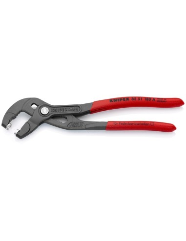 Alicate para abrazaderas recubiertos de plástico antideslizante gris atramentado 180 mm KNIPEX 85 51 180 A