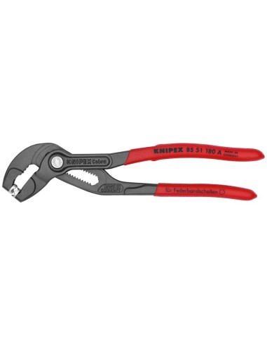 Alicate para abrazaderas recubiertos de plástico antideslizante gris atramentado 180 mm KNIPEX 85 51 180 A
