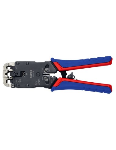 Alicate para crimpar conectores Western con fundas multicomponentes bruñido 200 mm (cartulina autoservicio/blíster) KNIPEX 97 5