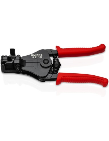 Alicate pelacables con cuchillas de forma precisa con fundas de plástico negro, lacado 180 mm (cartulina autoservicio/blíster)