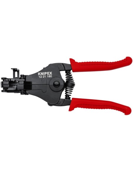 Alicate pelacables con cuchillas de forma precisa con fundas de plástico negro, lacado 180 mm (cartulina autoservicio/blíster)