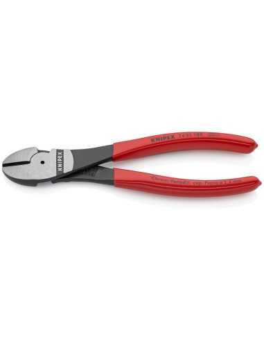 Alicates de corte diagonal de fuerza recubiertos de plástico negro atramentado 180 mm (cartulina autoservicio/blíster) KNIPEX 7