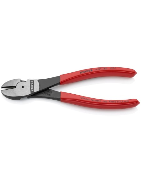 Alicates de corte diagonal de fuerza recubiertos de plástico negro atramentado 180 mm (cartulina autoservicio/blíster) KNIPEX 7