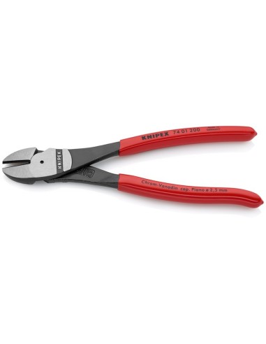 Alicates de corte diagonal de fuerza recubiertos de plástico negro atramentado 200 mm (cartulina autoservicio/blíster) KNIPEX 7