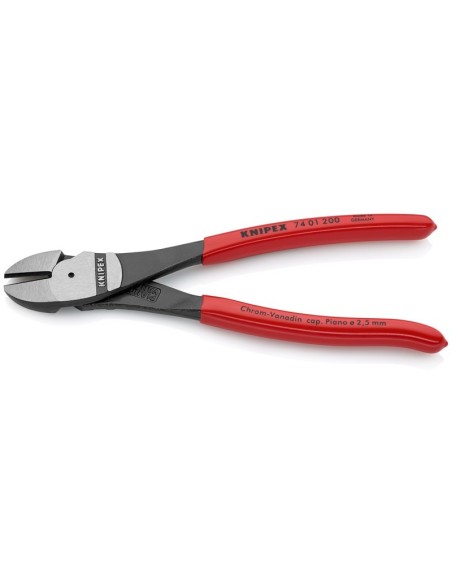 Alicates de corte diagonal de fuerza recubiertos de plástico negro atramentado 200 mm (cartulina autoservicio/blíster) KNIPEX 7