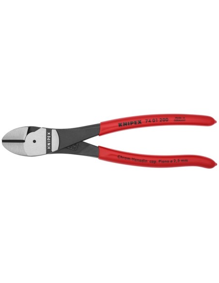 Alicates de corte diagonal de fuerza recubiertos de plástico negro atramentado 200 mm (cartulina autoservicio/blíster) KNIPEX 7