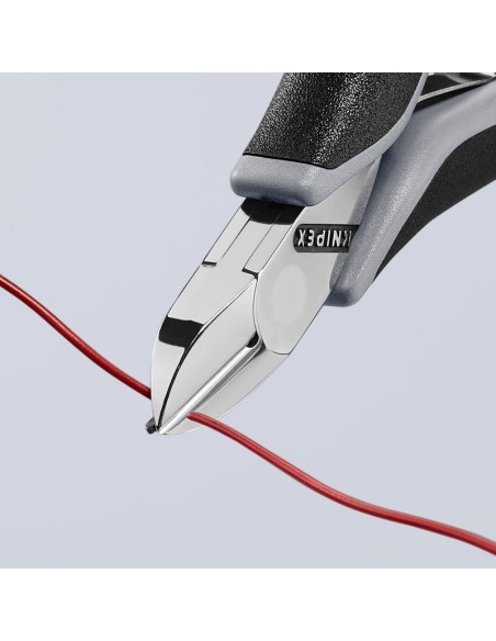 Alicates de corte diagonal para electrónica ESD con fundas multicomponentes 115 mm KNIPEX 77 12 115 ESD