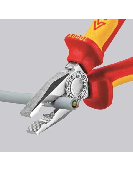 Alicate universal aislados con fundas multicomponentes, según norma VDE cromado 160 mm KNIPEX 03 06 160