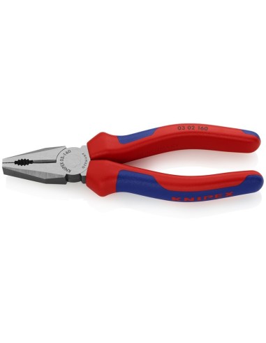 Alicate universal con fundas multicomponentes negro atramentado 160 mm (cartulina autoservicio/blíster) KNIPEX 03 02 160 SB