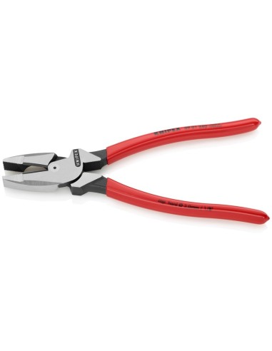 Alicate universal de fuerza Lineman modelo americano recubiertos de plástico antideslizante negro atramentado 240 mm KNIPEX