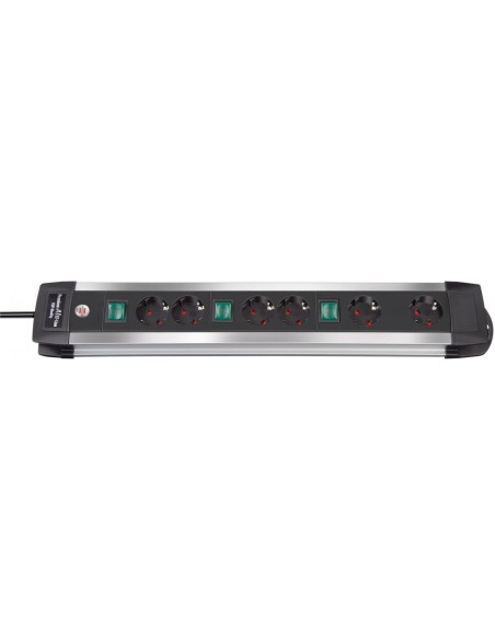 Base de tomas múltiples Premium-Alu-Line Technics con 2 y 3 interruptores
