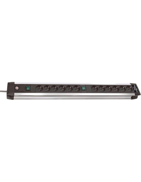 Base de tomas múltiples Premium-Alu-Line Technics con 2 y 3 interruptores