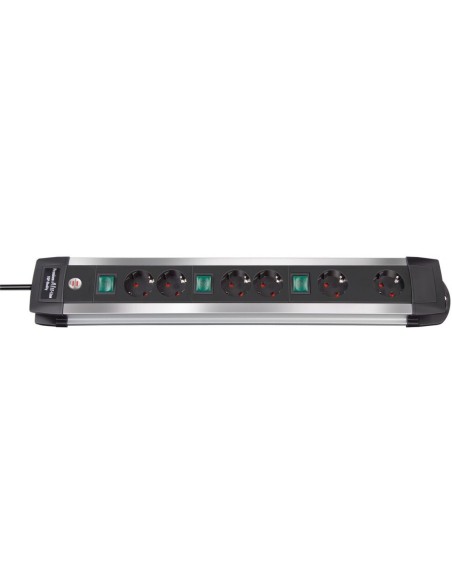 Base de tomas múltiples Premium-Alu-Line Technics con 2 y 3 interruptores