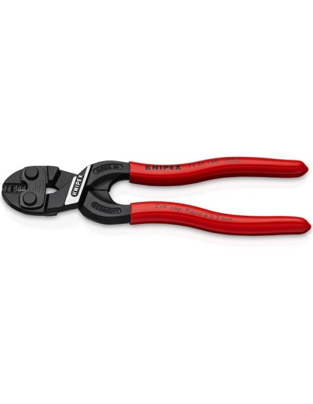 CoBolt S Cortabulones compactos con muesca en el filo de corte recubiertos de plástico negro atramentado 160 mm KNIPEX 71 31 1