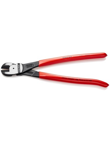Cortador central de fuerza recubiertos de plástico negro atramentado 250 mm (cartulina autoservicio/blíster) KNIPEX 74 91 250 S