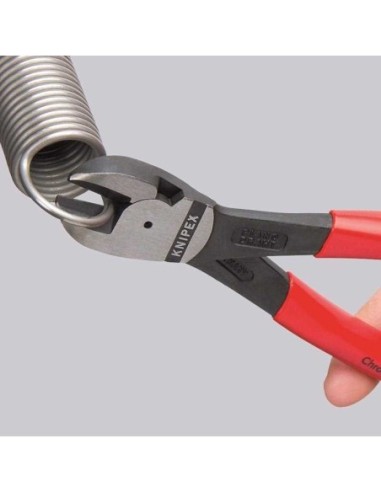 Cortador central de fuerza recubiertos de plástico negro atramentado 250 mm (cartulina autoservicio/blíster) KNIPEX 74 91 250 S