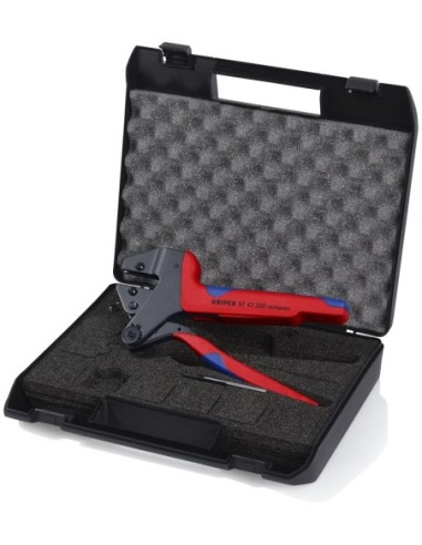 Crimpadora de sistema para mordazas intercambiables con fundas multicomponentes bruñido 200 mm KNIPEX 97 43 200