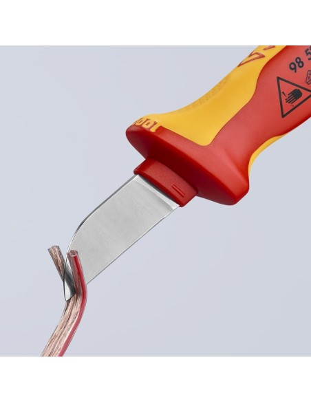Cuchillo para cable mango aislante en dos componentes, según norma VDE 190 mm KNIPEX 98 52