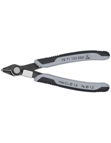 Electronic Super Knips ESD con fundas multicomponentes bruñido 125 mm KNIPEX 78 71 125 ESD