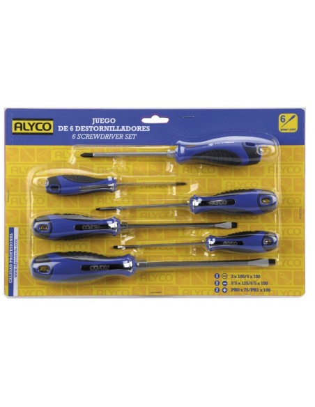 ALYCO 119049 Juego de 6 destornilladores en blister
