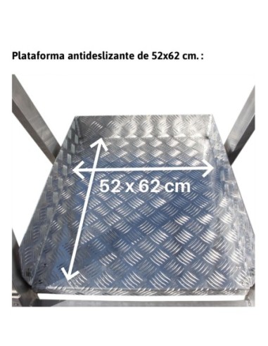PLS | Escalera con amplia plataforma y altura regulable
