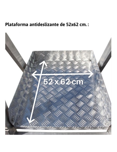 PLS | Escalera con amplia plataforma y altura regulable