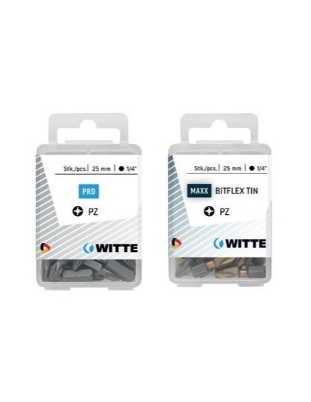 Puntas Pozidriv de 25 mm en cajita de plástico