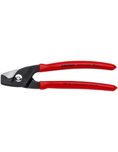 StepCut Tijeras cortacables recubiertos de plástico bruñido 160 mm KNIPEX 95 11 160