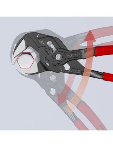 Tenaza llave alicate y llave en una sola herramienta recubiertos de plástico antideslizante gris atramentado 250 mm KNIPEX 86 0