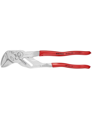 Tenaza llave alicate y llave en una sola herramienta recubiertos de plástico cromado 250 mm (cartulina autoservicio/blíster) KN