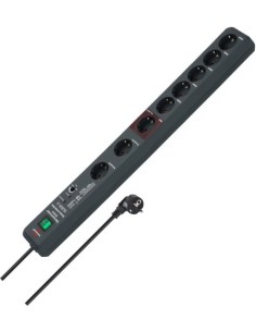 Base de tomas múltiples Secure-Tec con protección contra subidas de tensión y función  Master/Seguidor con 2 tomas perman