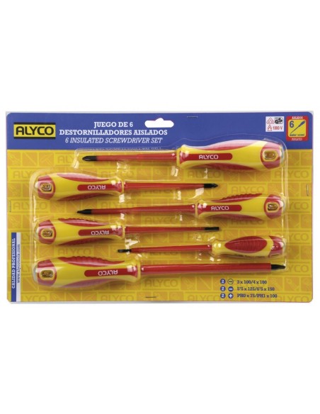 ALYCO 119331 Juego de 6 destornilladores aislados vde
